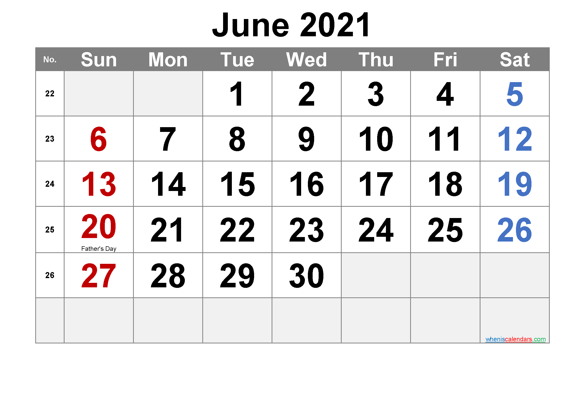 Bank Holidays In June 2021