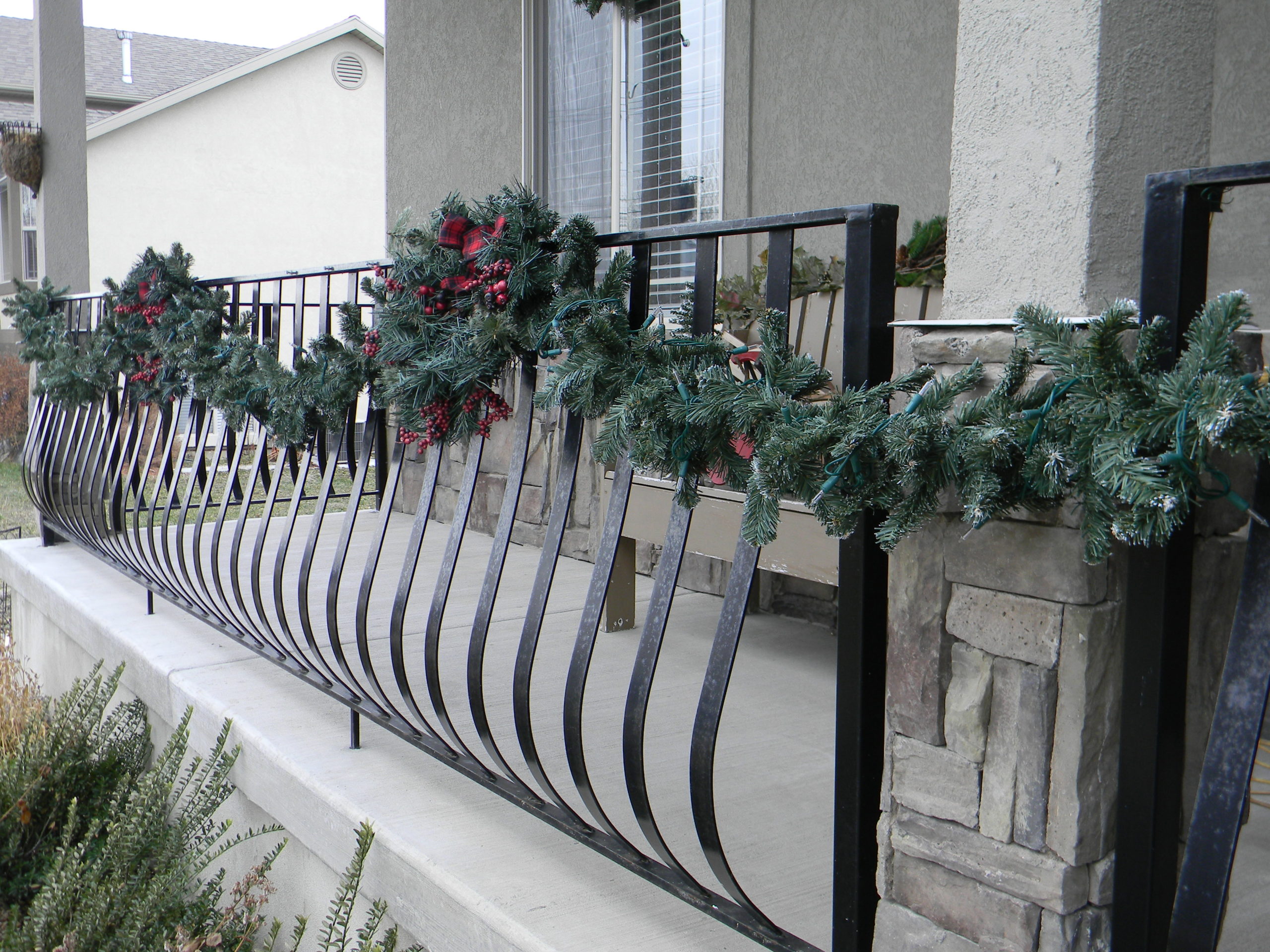 Christmas Porch Railing Decorations - Front Porch