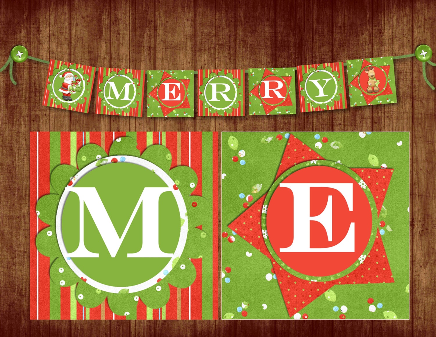 Christmas Style Banner Letters