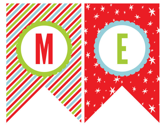 Christmas Style Banner Letters