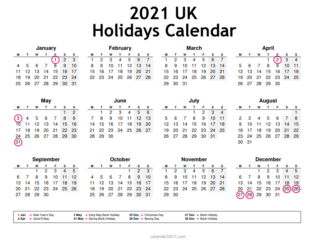Federal Holidays 2021 - Calendar Date