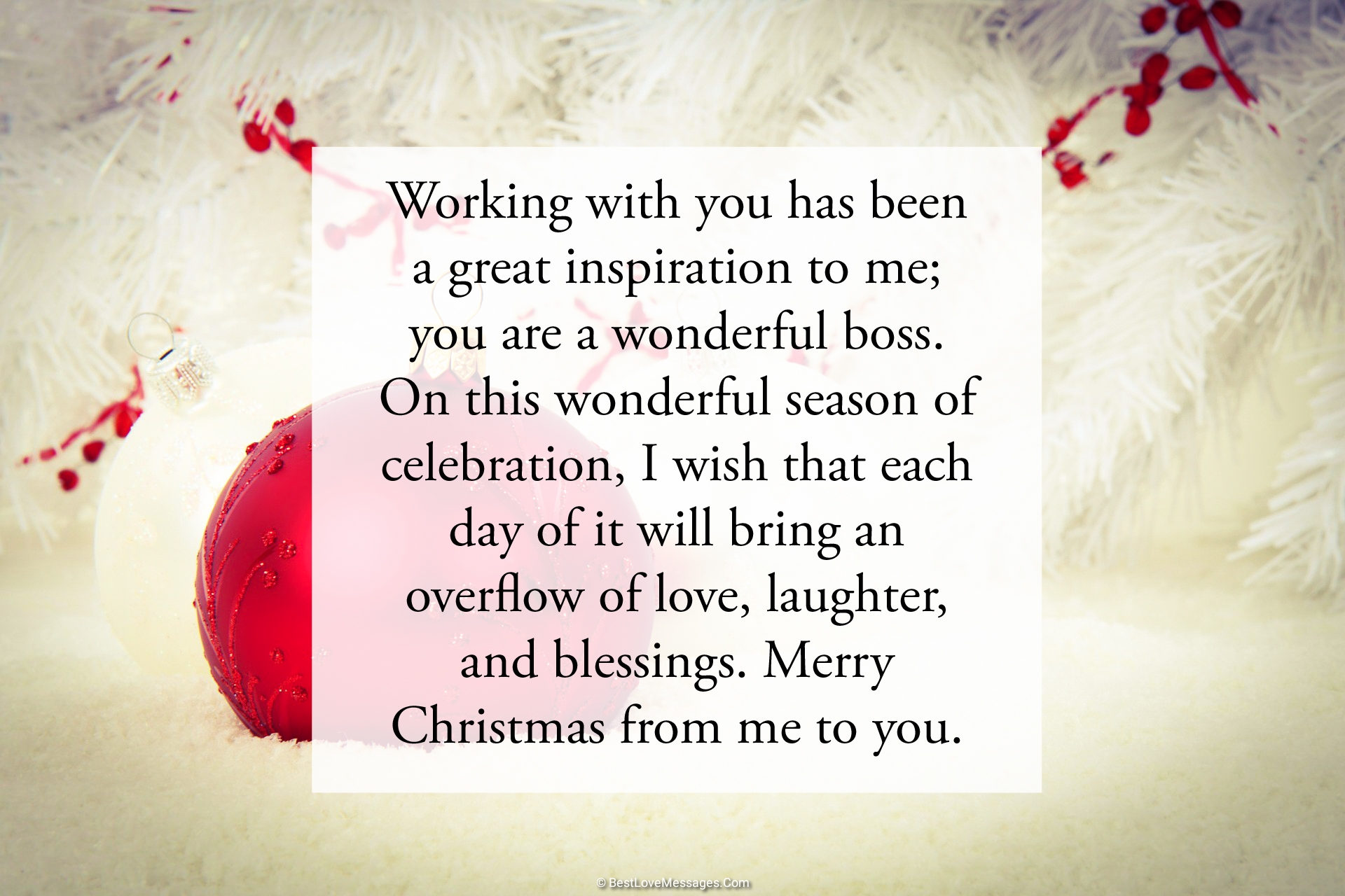 Merry Christmas Wishes For Boss