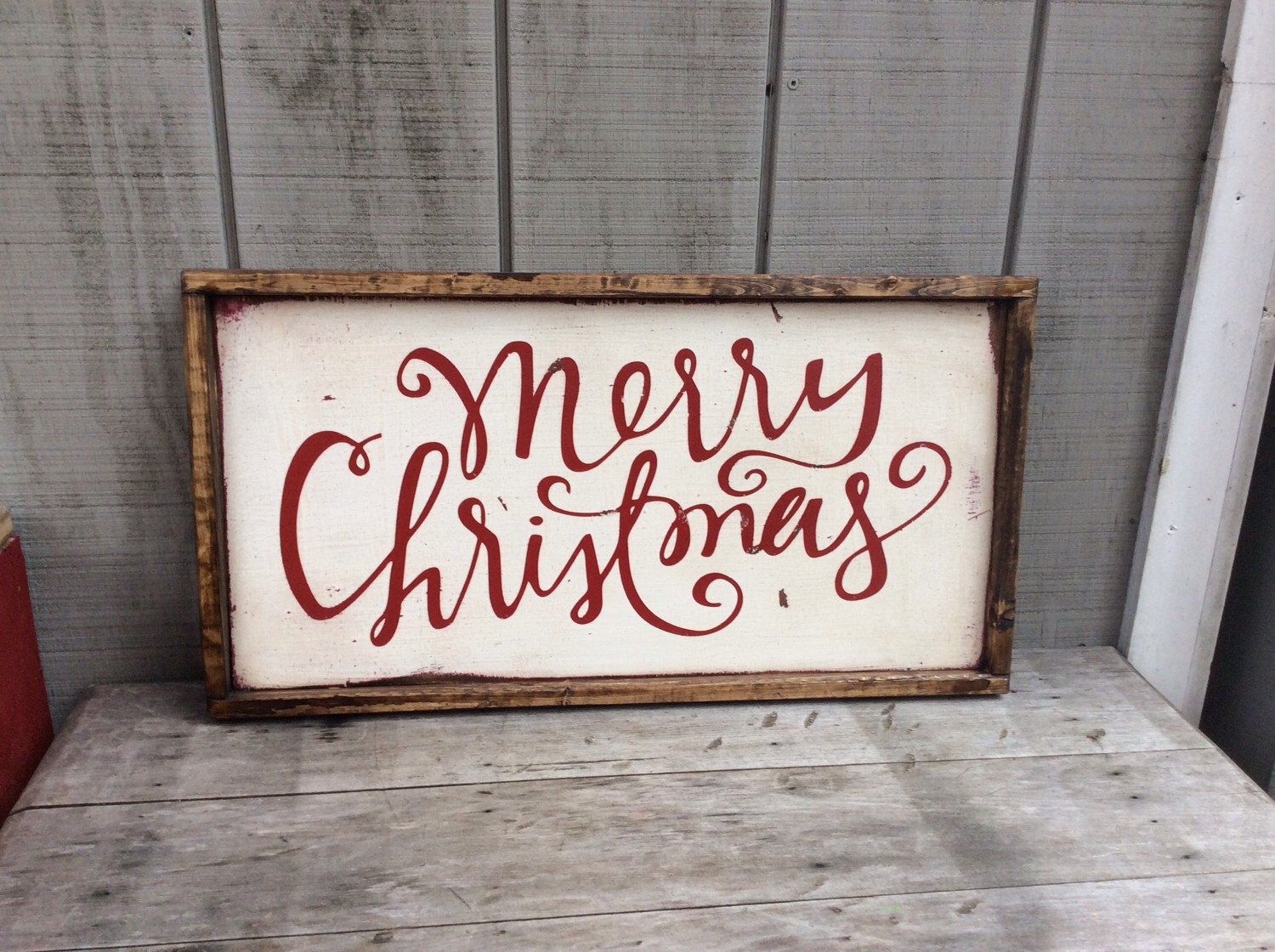 Merry Christmas Wood Sign | Etsy
