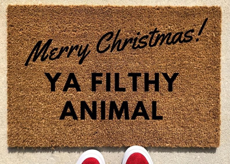 Merry Christmas Ya Filthy Animal Mat | Etsy