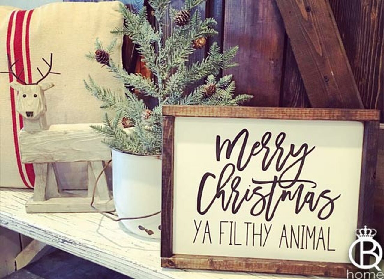 Merry Christmas Ya Filthy Animal Sign | Etsy
